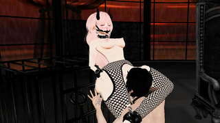 چھوٹا سا شیطان لڑکی ایک بڑا مرگا | 3D ویڈیو