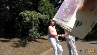 HUNT4K. Савршено выбритая маца и подтянутая гузица је пасти у руке ловац